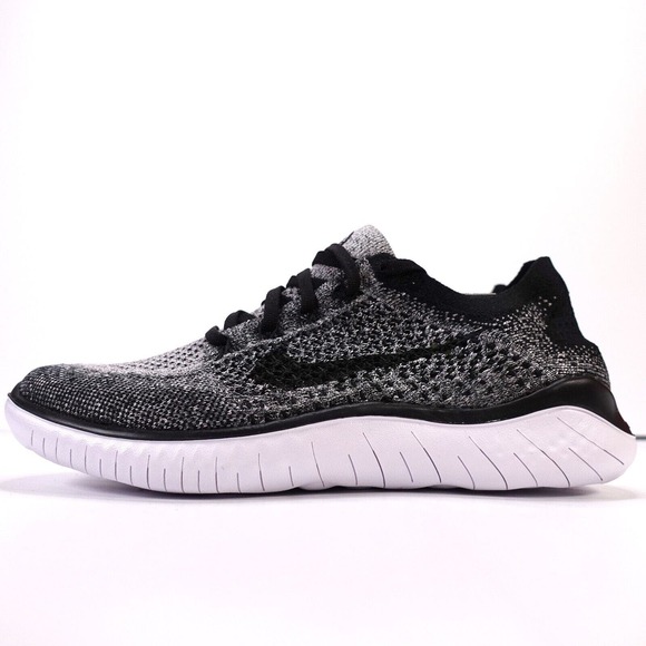 Nike Free RN Flyknit 2018 Black White Oreo Womens Shoes Size 8.5 942839-101 New